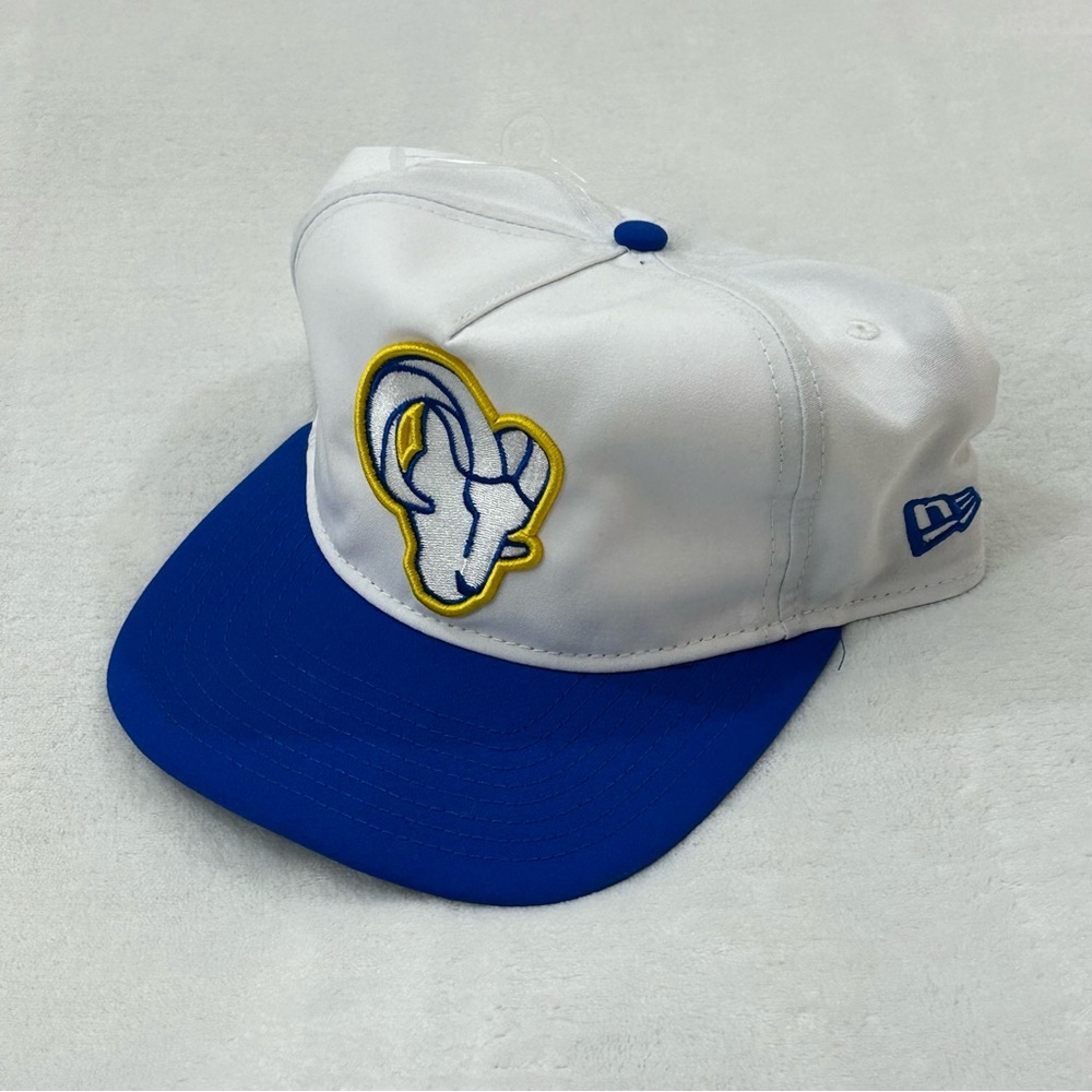 New Era White/Royal Los Angeles Rams 2024 NFL Training Camp Golfer Snapback Hat